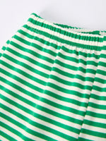 Rylee Faith Designs Christmas Tree Smocked Embroidery Green Stripe Boy Set - Everetts Place Boutique - 