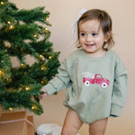 Little Joy Co. Christmas Tree Truck Sweatshirt Romper - Everetts Place Boutique - 