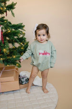 Little Joy Co. Christmas Tree Truck Sweatshirt Romper - Everetts Place Boutique - 