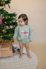 Little Joy Co. Christmas Tree Truck Sweatshirt Romper - Everetts Place Boutique - 