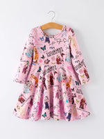 Rylee Faith Designs Christmas Twirly Print Milk Silk Party Dress For Girls - Apparel & Accessories > Clothing > Dresses Dress