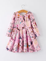 Rylee Faith Designs Christmas Twirly Print Milk Silk Party Dress For Girls - Apparel & Accessories > Clothing > Dresses Dress