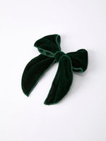 Rylee Faith Designs Christmas Velvet Green Bow Hair Clip Rylee Faith Designs - Everetts Place Boutique - 