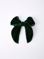 Rylee Faith Designs Christmas Velvet Green Bow Hair Clip Rylee Faith Designs - Everetts Place Boutique - 