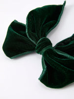 Rylee Faith Designs Christmas Velvet Green Bow Hair Clip Rylee Faith Designs - Everetts Place Boutique - 