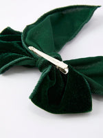 Rylee Faith Designs Christmas Velvet Green Bow Hair Clip Rylee Faith Designs - Everetts Place Boutique - 