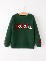 Rylee Faith Designs Christmas Sweater - Winter Bow Dark Green Girls Pullover - Everetts Place Boutique - 
