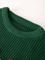 Rylee Faith Designs Christmas Sweater - Winter Bow Dark Green Girls Pullover - Everetts Place Boutique - 