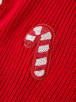 Rylee Faith Designs Christmas Winter Cane Girls Red Pullover Cozy Warm Outfit - Everetts Place Boutique - 