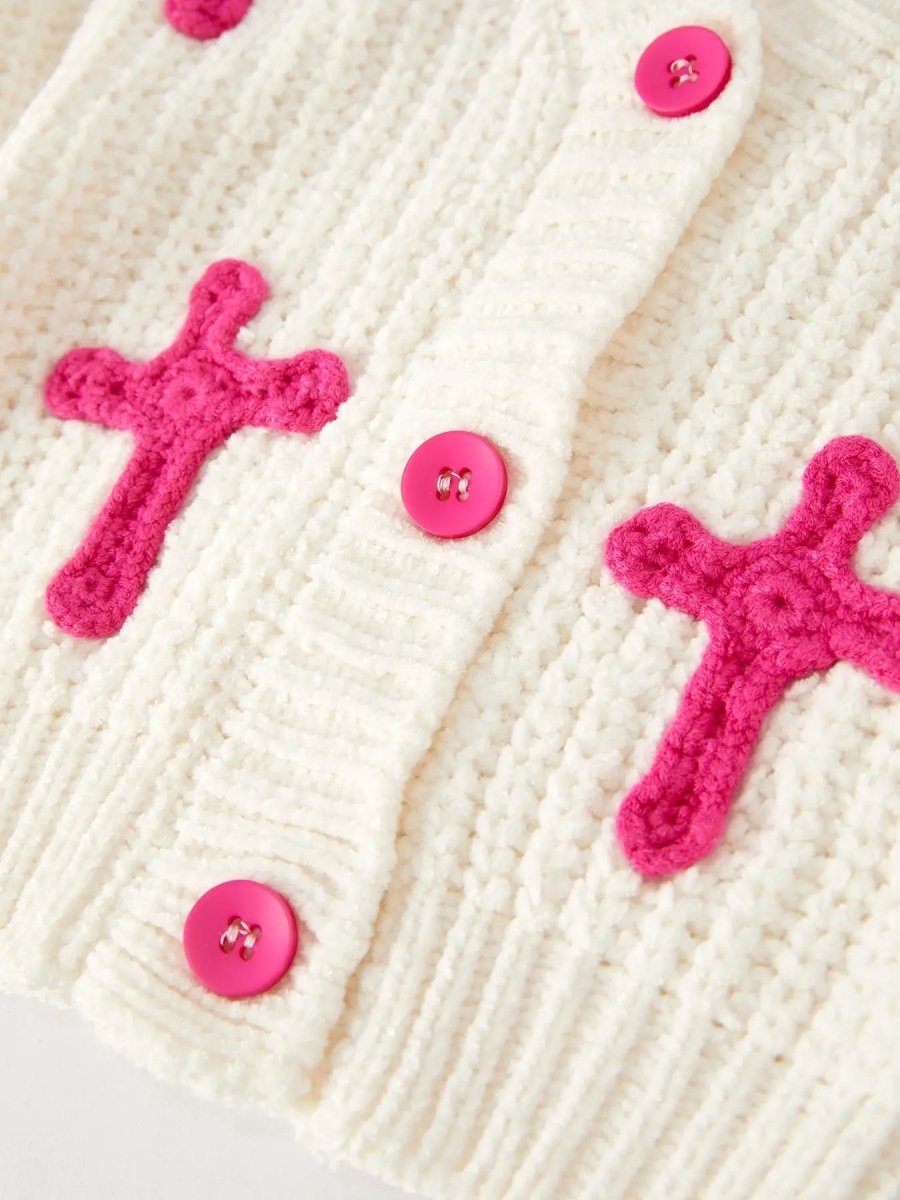 Christmas Winter Christian Girls Cardigan Sweater Cozy Rylee Faith Designs Everetts Place Boutique