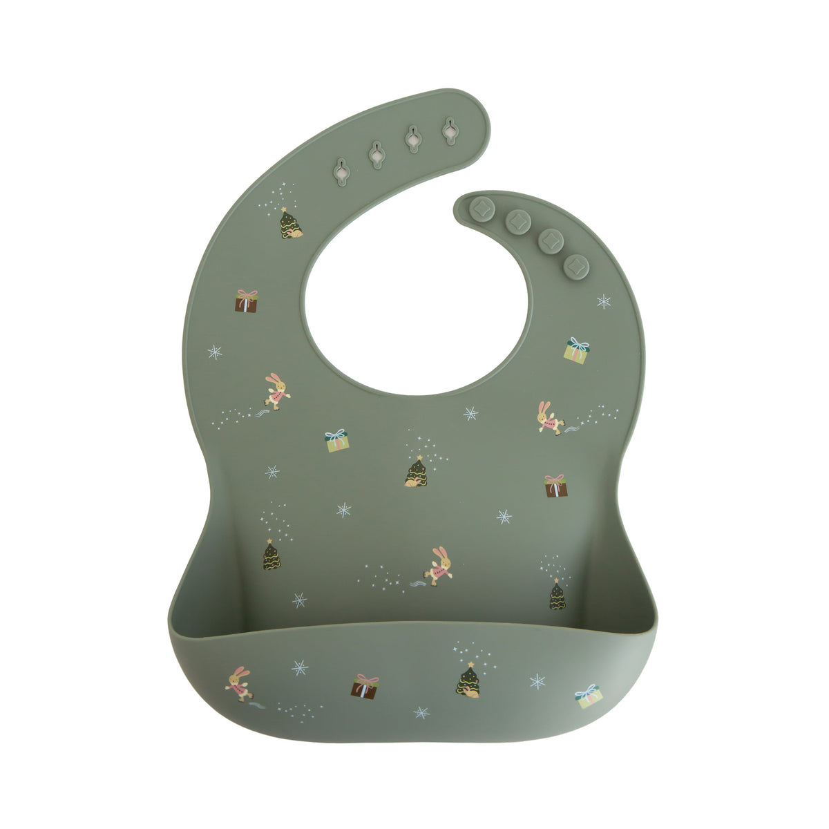 Silicone Baby Bib, Polka Dot Print by Mushie