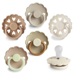 Mushie Frigg Silicone Pacifier 6 Pack for Baby Comfort and Safety - Baby & Toddler > Baby Health > Pacifiers & Teethers SILICONE FRIGG PACIFIERS