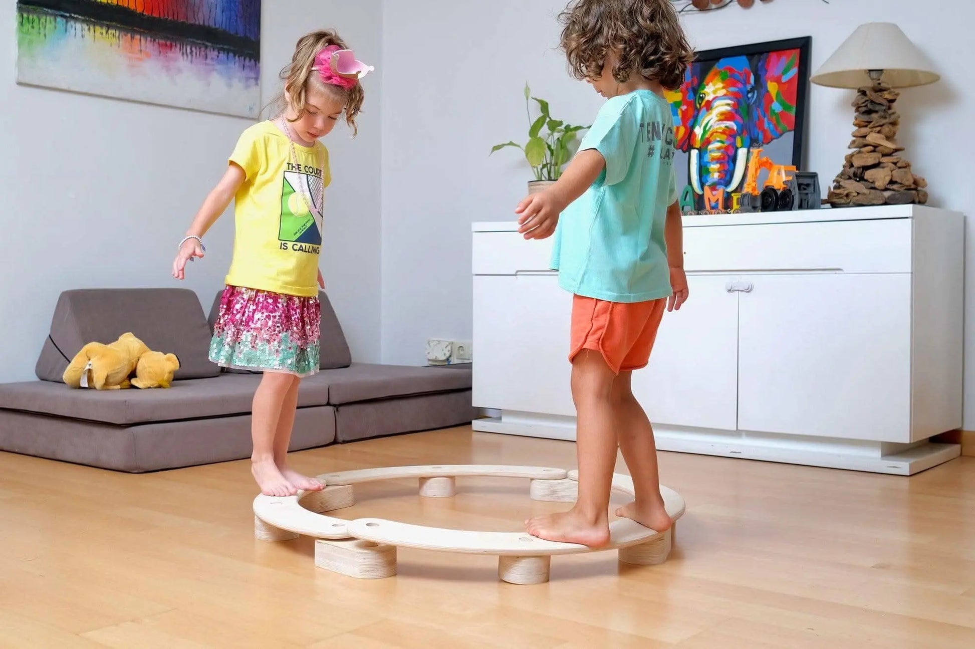 Circular Wooden Balance Beam Set Montessori For Kids Kidodido Everetts Place: Online Boutique