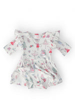 Clara Christmas Twirl Flutter Baby Bodysuit Snap Closure Mila & Rose ® Everetts Place: Online Boutique