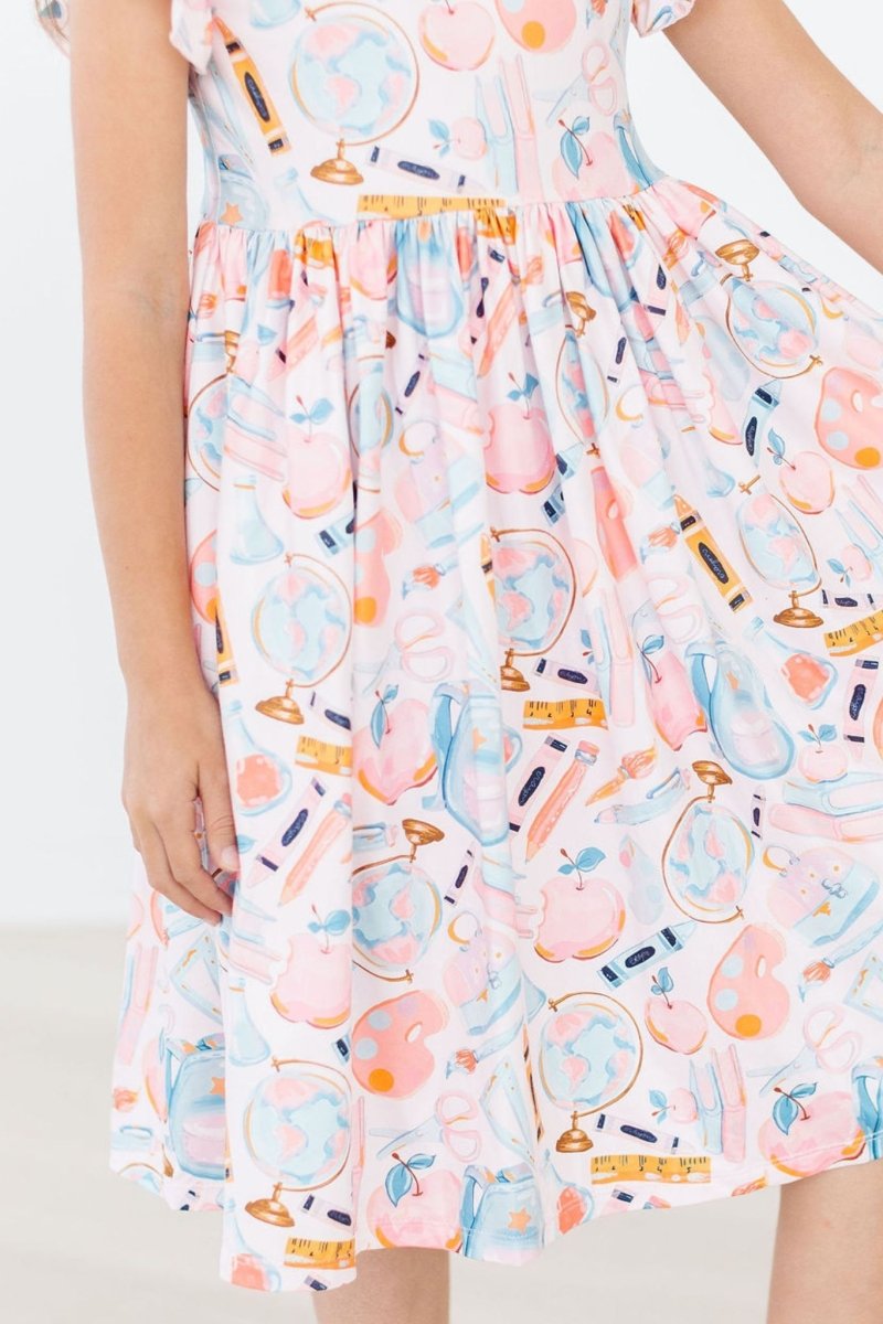 Mila & Rose ® Class Act Flutter Sleeve Twirl Dress For Toddler Girls - Everetts Place Boutique - 