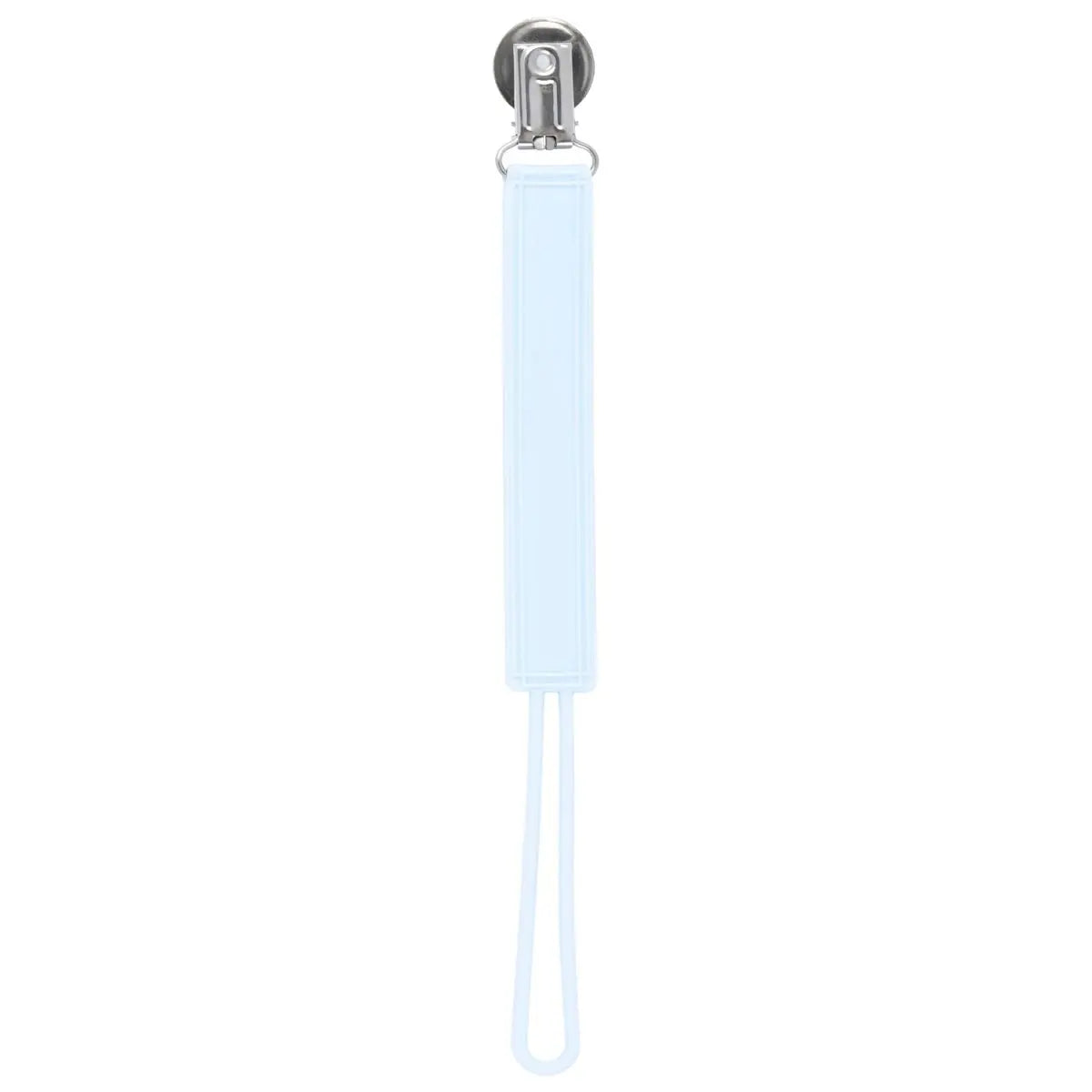Three Little Tots Classic Baby Blue All Silicone One Piece Pacifier Clip - 