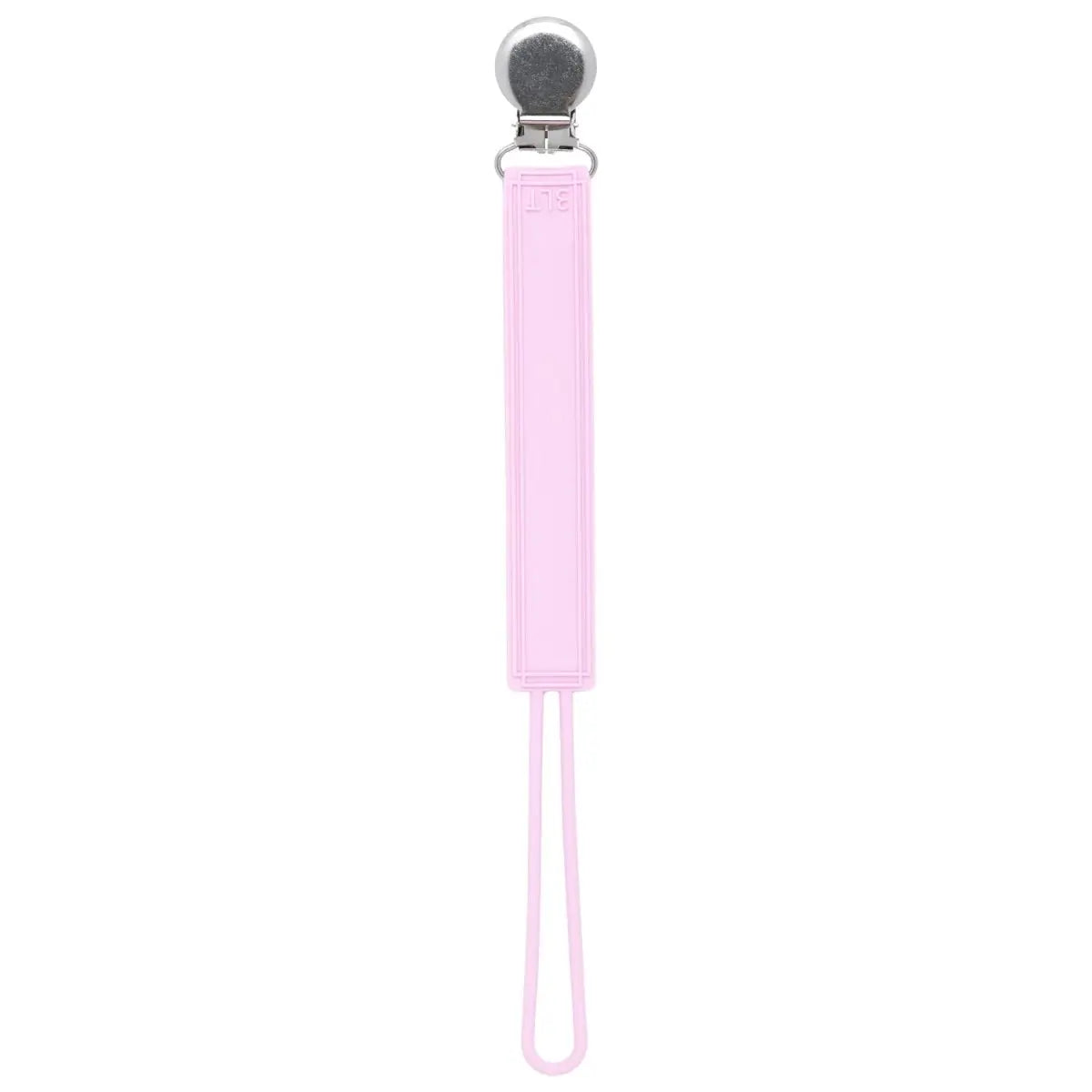 Three Little Tots Classic Baby Pink All Silicone Pacifier Clip - 
