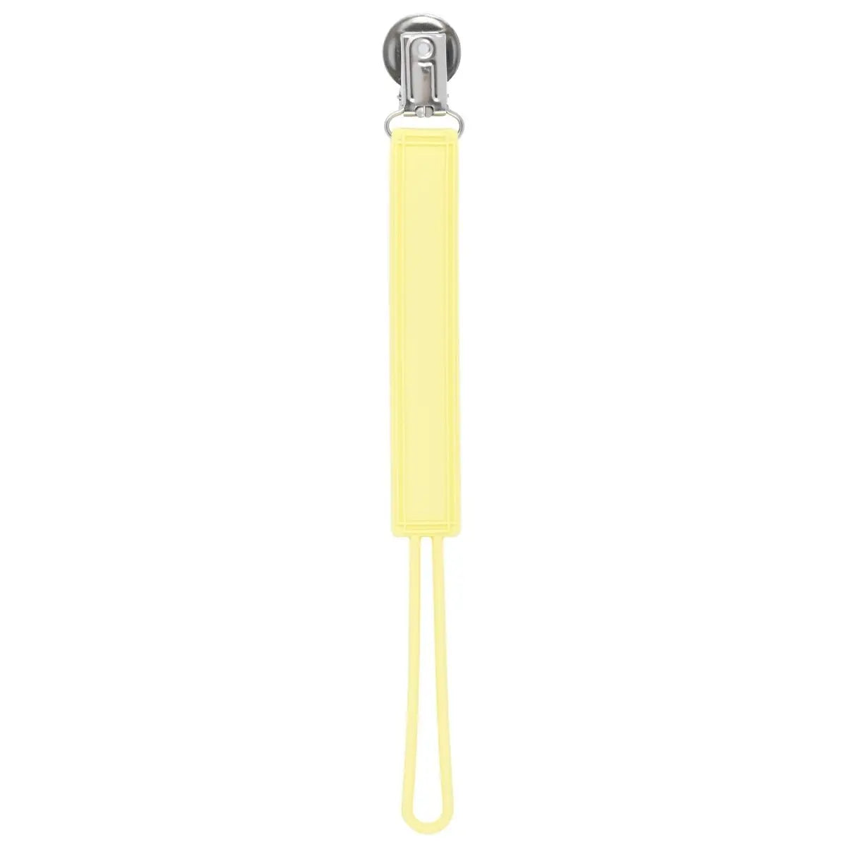 Three Little Tots Classic Baby Yellow All Silicone One Piece Pacifier Clip - 