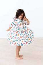 Mila & Rose ® Classic Christmas Three Quarter Sleeve Ruffle Twirl Dress - Apparel & Accessories > Clothing > Dresses Twirl Ruffle Dress 3/4