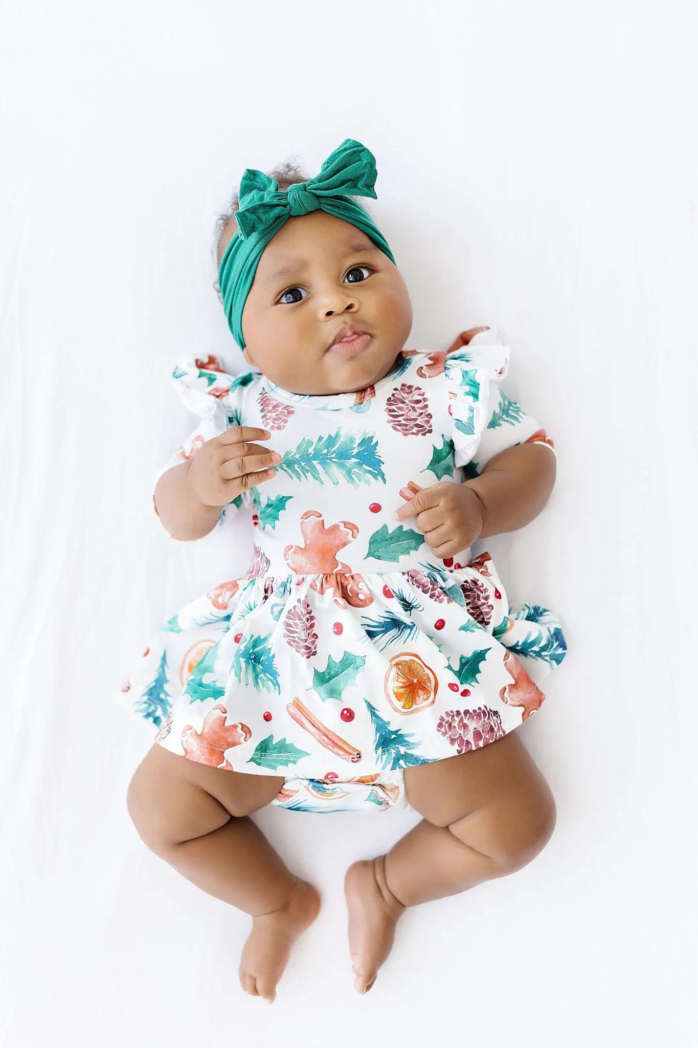 Classic Christmas Twirl Flutter Baby Bodysuit For Babies Mila & Rose ® Everetts Place: Online Boutique