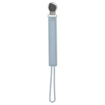 Three Little Tots Classic Gray All Silicone One Piece Pacifier Clip - 