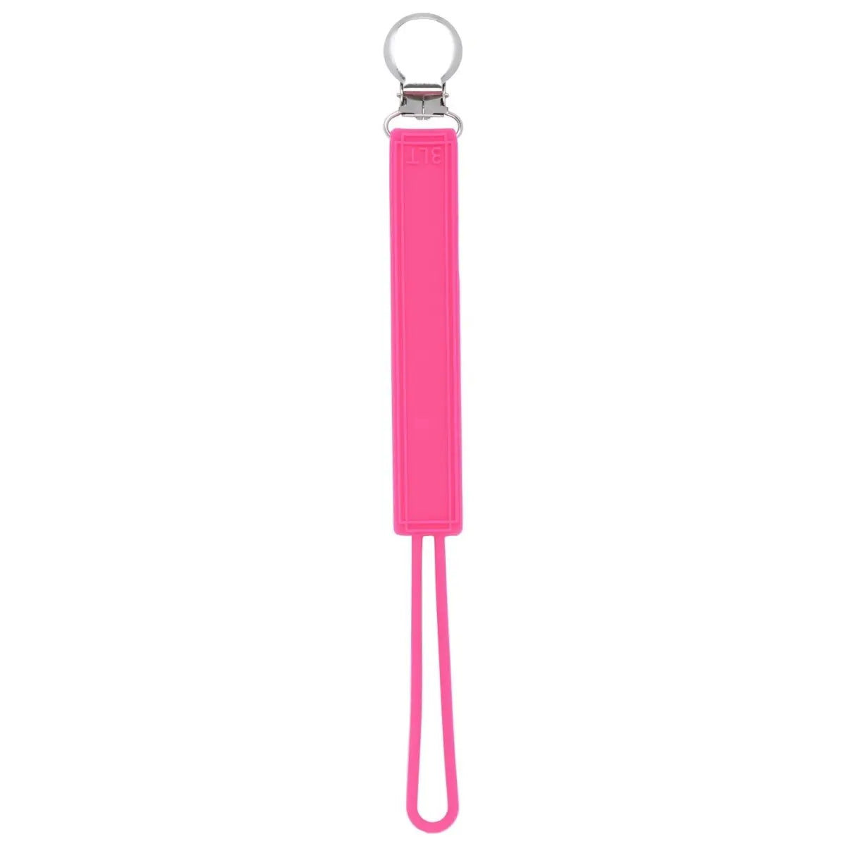Three Little Tots Classic Hot Pink Barbie All Silicone One Piece Pacifier Clip - 