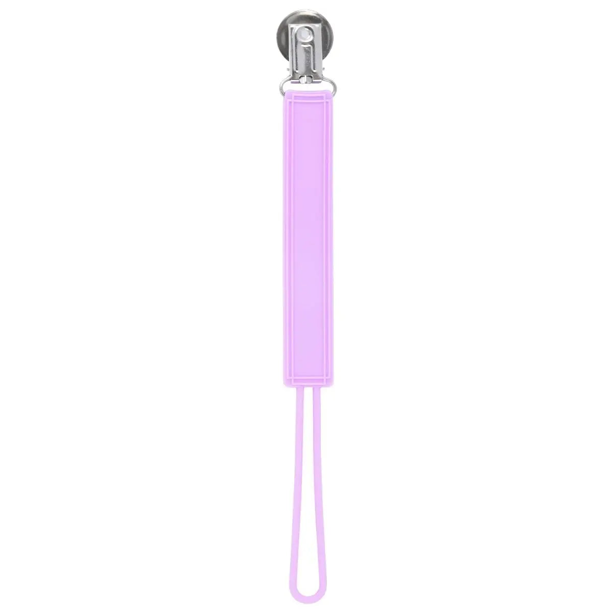 Three Little Tots Classic Lavender Purple Silicone One Piece Pacifier Clip - 