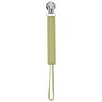 Three Little Tots Classic Olive Green All Silicone One Piece Pacifier Clip - 