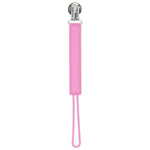 Three Little Tots Classic Rose Pink All Silicone One Piece Pacifier Clip - 