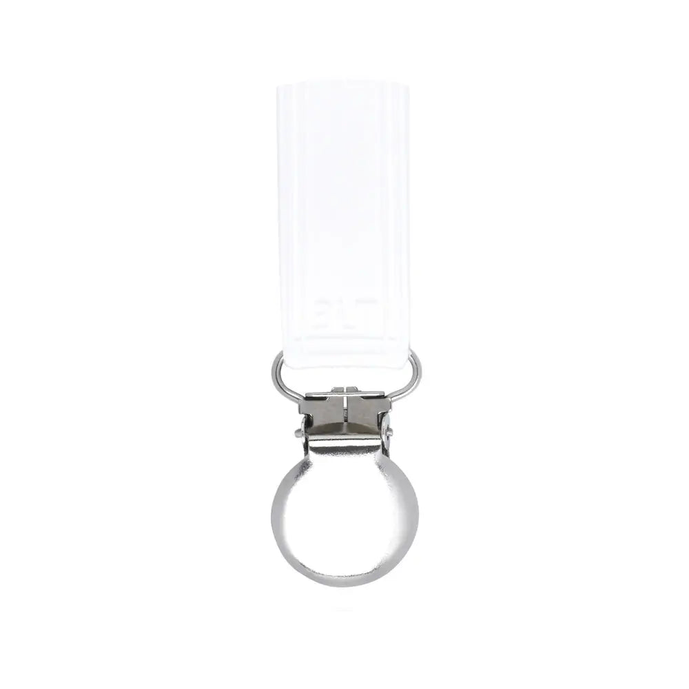 Three Little Tots Classic White All Silicone One Piece Pacifier Clip - 