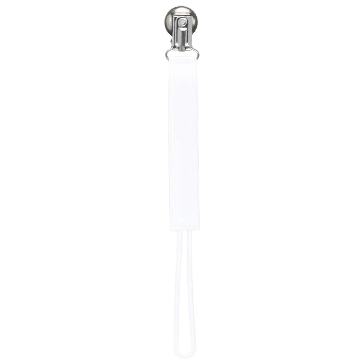 Three Little Tots Classic White All Silicone One Piece Pacifier Clip - 