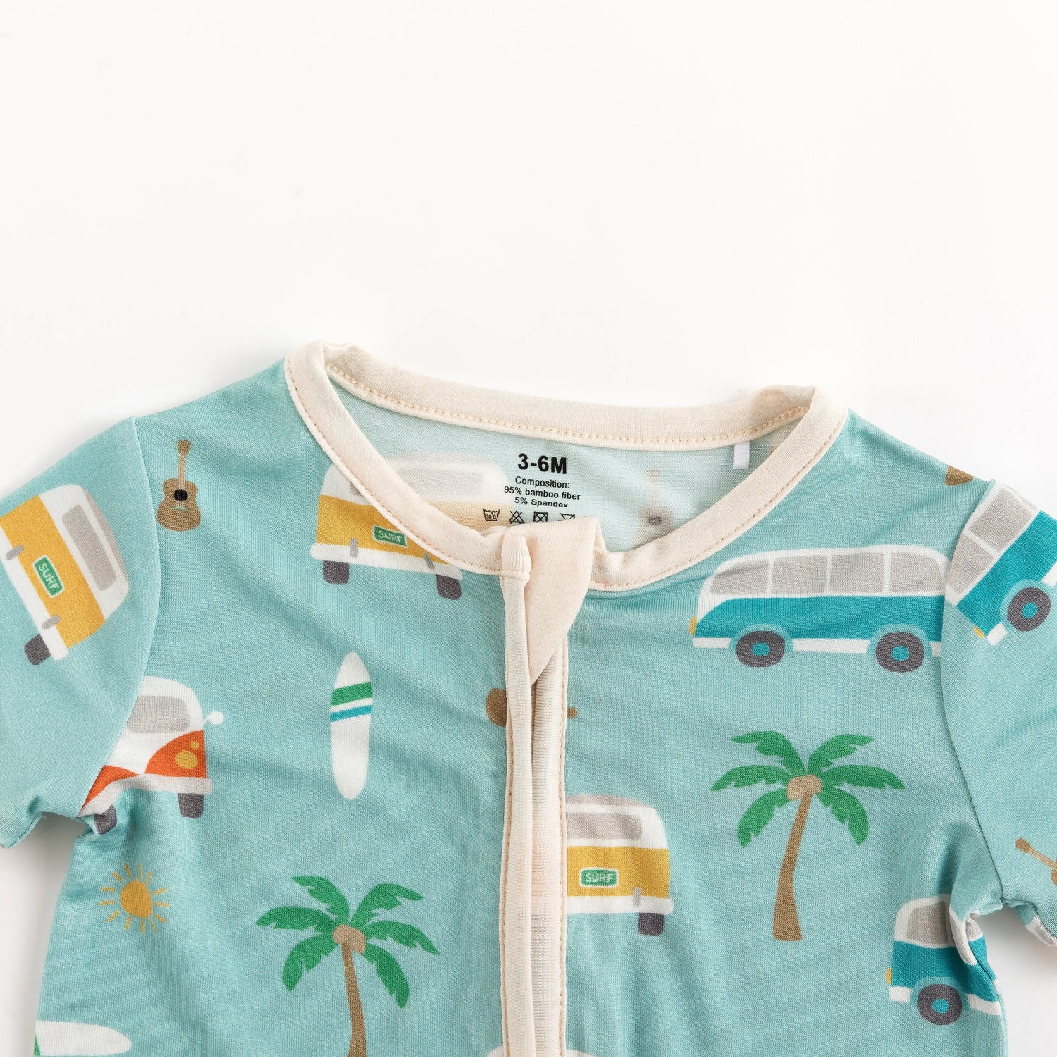 Dreamlet Coastal Cruising Romper Baby Beach Print Retro Vibes - Apparel & Accessories > Clothing > Baby & Toddler Clothing > Baby & Toddler Sleepwear Romper