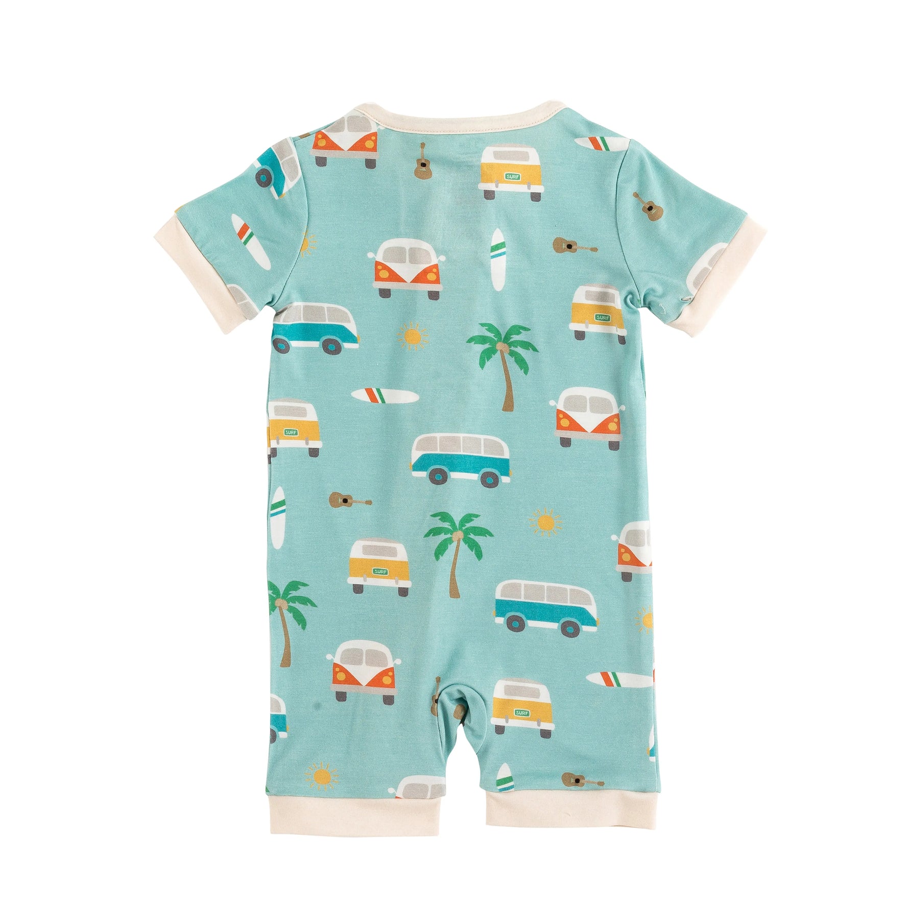 Dreamlet Coastal Cruising Romper Baby Beach Print Retro Vibes - Apparel & Accessories > Clothing > Baby & Toddler Clothing > Baby & Toddler Sleepwear Romper