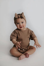 Three Little Tots Cocoa Sands Brown Waffle Two Piece Set - 