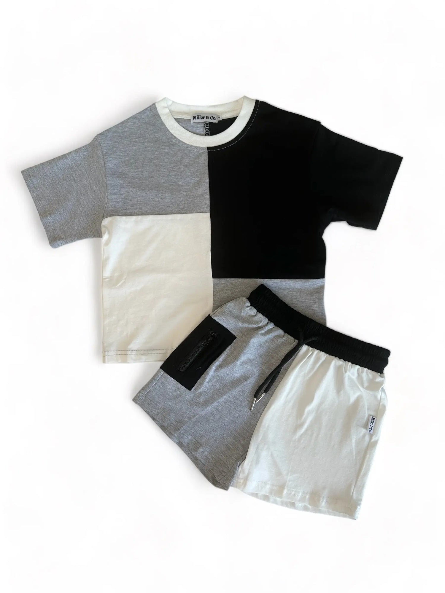 Color Block Short Set, Black Miller & Co. Everetts Place Boutique