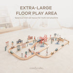 Comfy Cubs 100 Piece Wooden Train Set For Toddlers Ages 1 And Up Comfy Cubs 