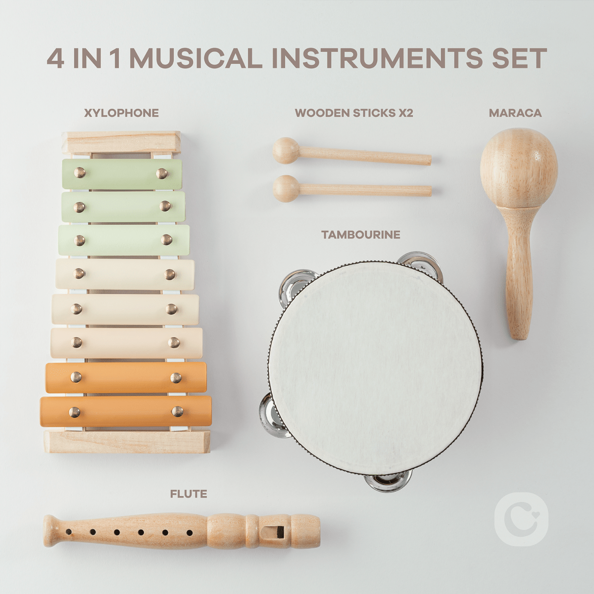 Comfy Cubs Comfy Cubs 4 Piece Kids Musical Instrument Set for Toddlers - Everetts Place Boutique - 