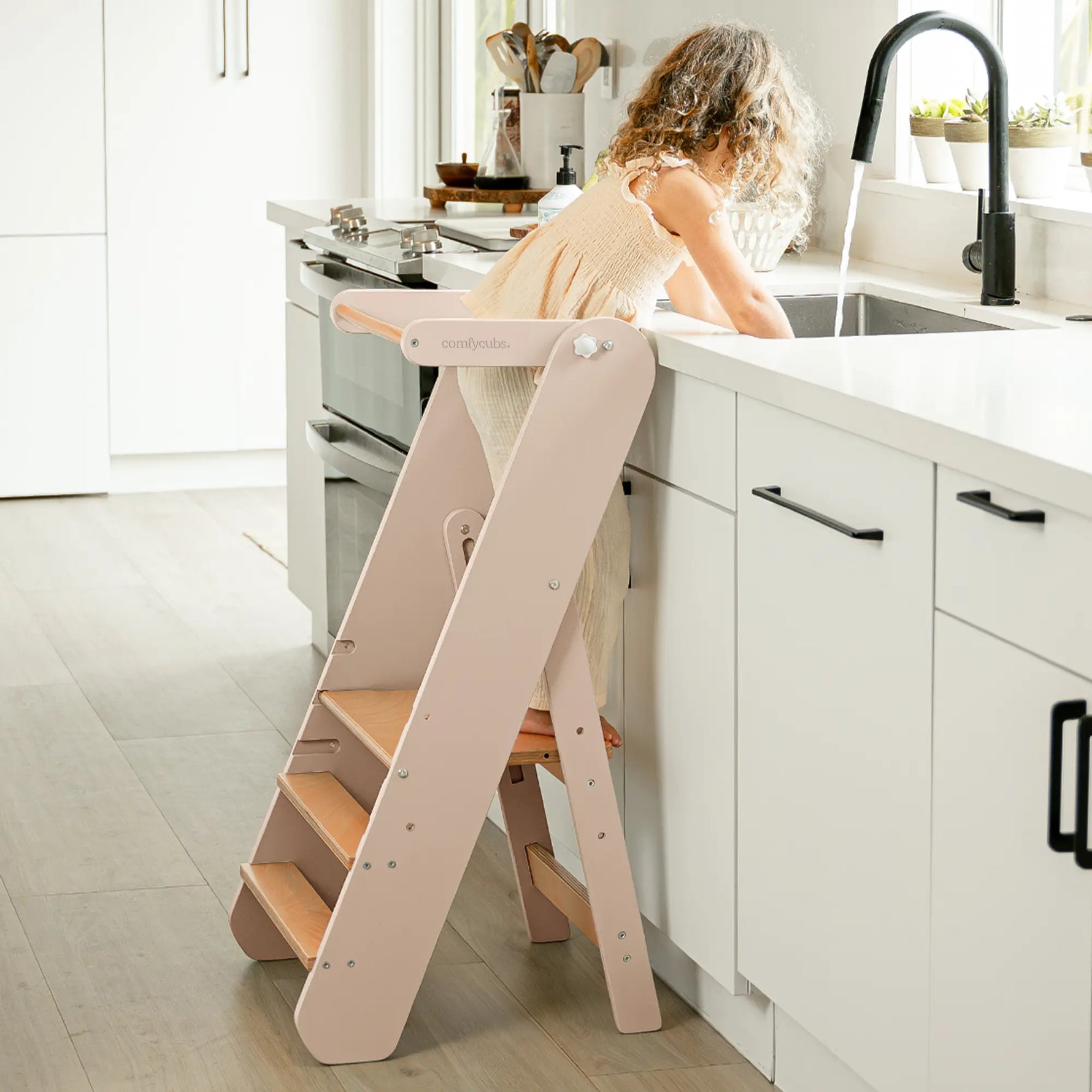 Comfy Cubs Adjustable Montessori Step Stool For Kids Ages 3 And Up Blush Comfy Cubs 