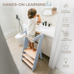 Comfy Cubs Adjustable Montessori Step Stool For Kids Ages 3 Plus Pacific Blue Comfy Cubs 