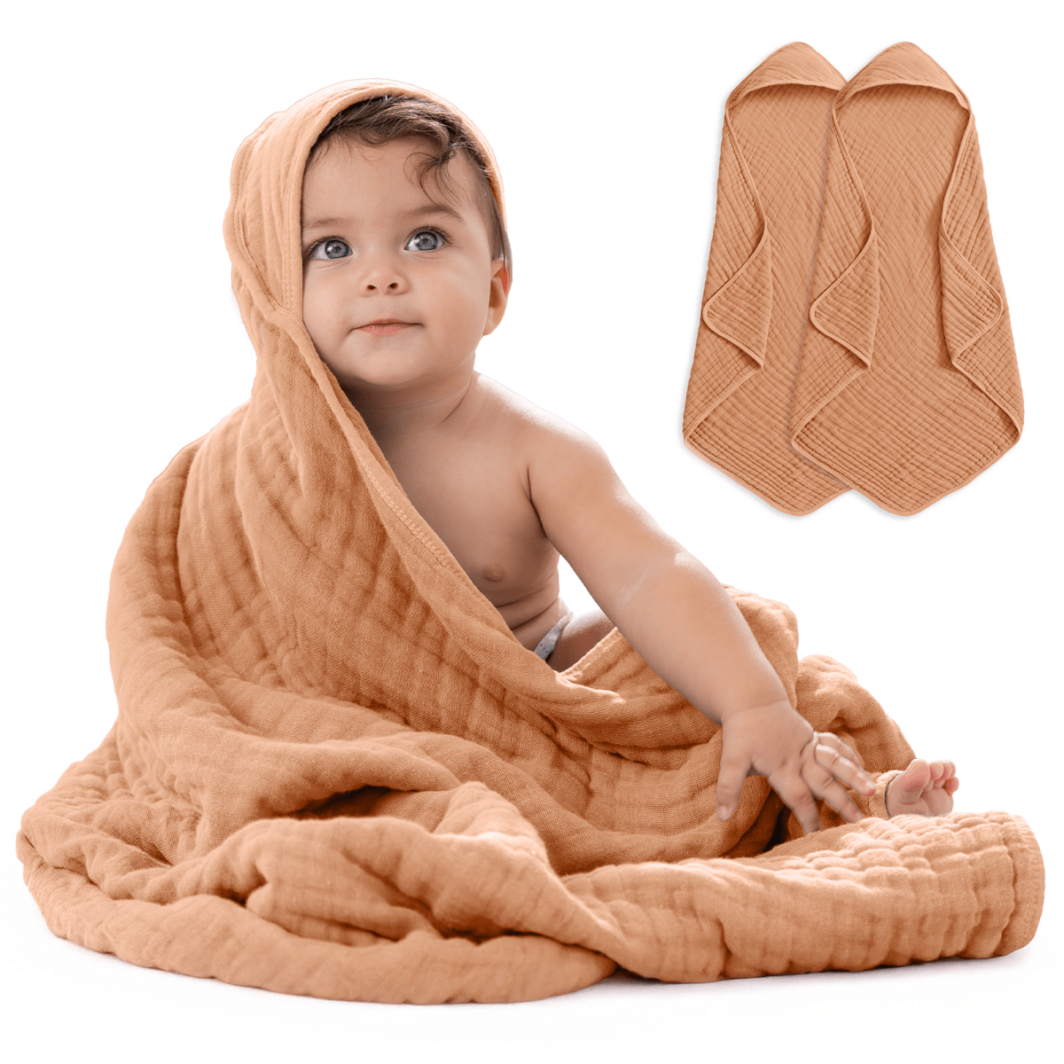Comfy Cubs Comfy Cubs Baby Hooded Bath Towel Caramel Soft Cozy - Everetts Place Boutique - 