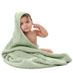 Comfy Cubs Baby Hooded Bath Towels Sage Soft Plush Cozy Comfy Cubs Everetts Place: Online Boutique 24.99