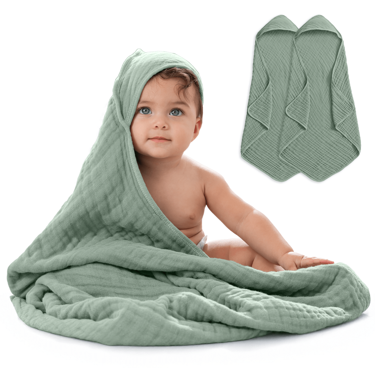 Comfy Cubs Comfy Cubs Baby Hooded Towels Fern Bath Towels Soft - Everetts Place Boutique - 