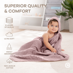 Comfy Cubs Baby Hooded Towels Mauve Bath Wrap 6 Layer Comfy Cubs Everetts Place: Online Boutique