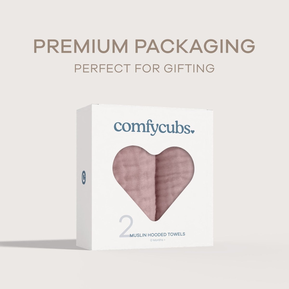Comfy Cubs Comfy Cubs Baby Hooded Towels Mauve Bath Wrap 6 Layer - Everetts Place Boutique - 
