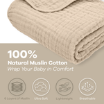 Comfy Cubs Baby Muslin Blanket Sand Soft Cozy Large Size Comfy Cubs Everetts Place: Online Boutique