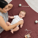Comfy Cubs Baby Muslin Blanket in Wine Color Soft Cozy Comfy Cubs Everetts Place: Online Boutique