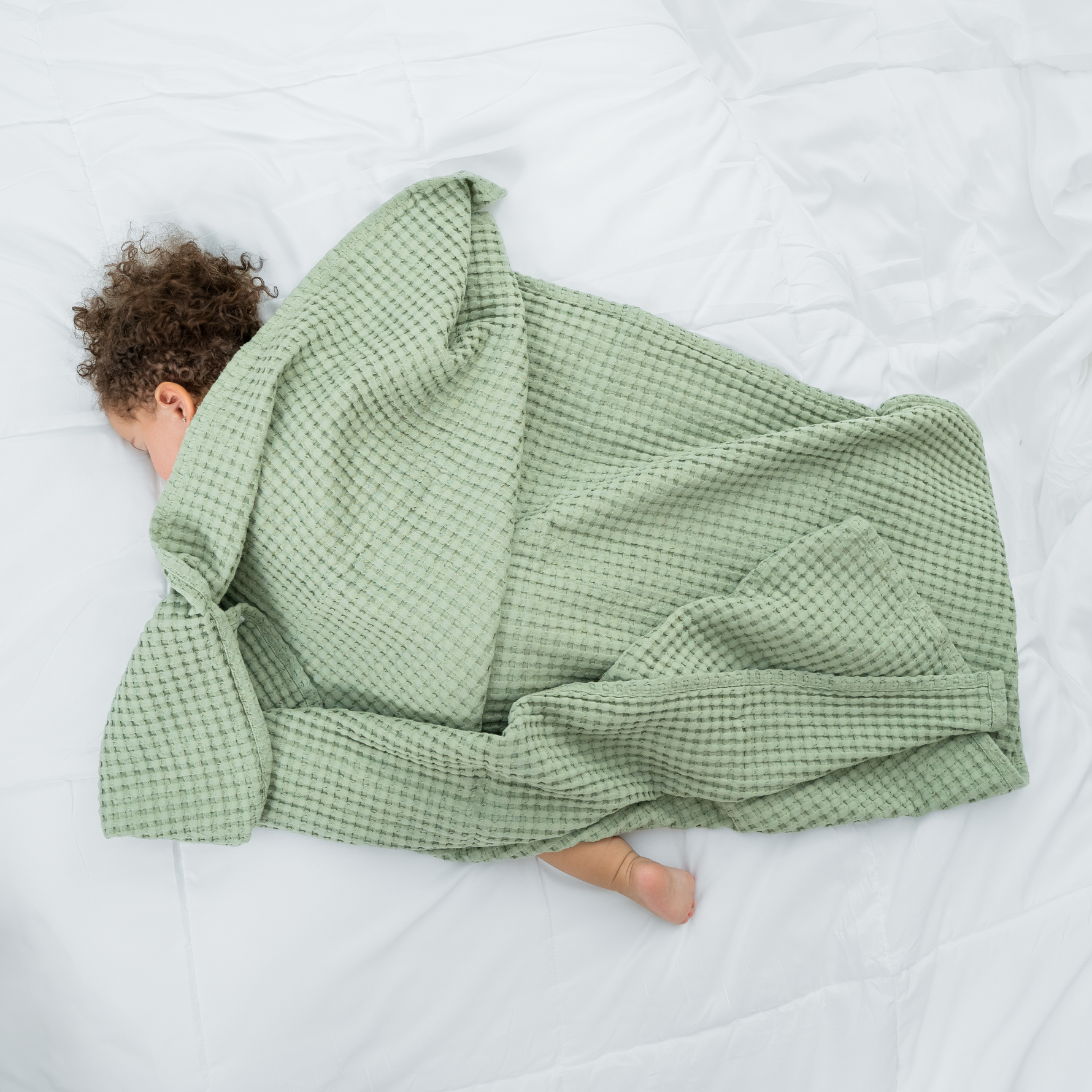 Comfy Cubs Baby Waffle Blanket Sage Cotton Breathable Comfy Cubs Everetts Place: Online Boutique