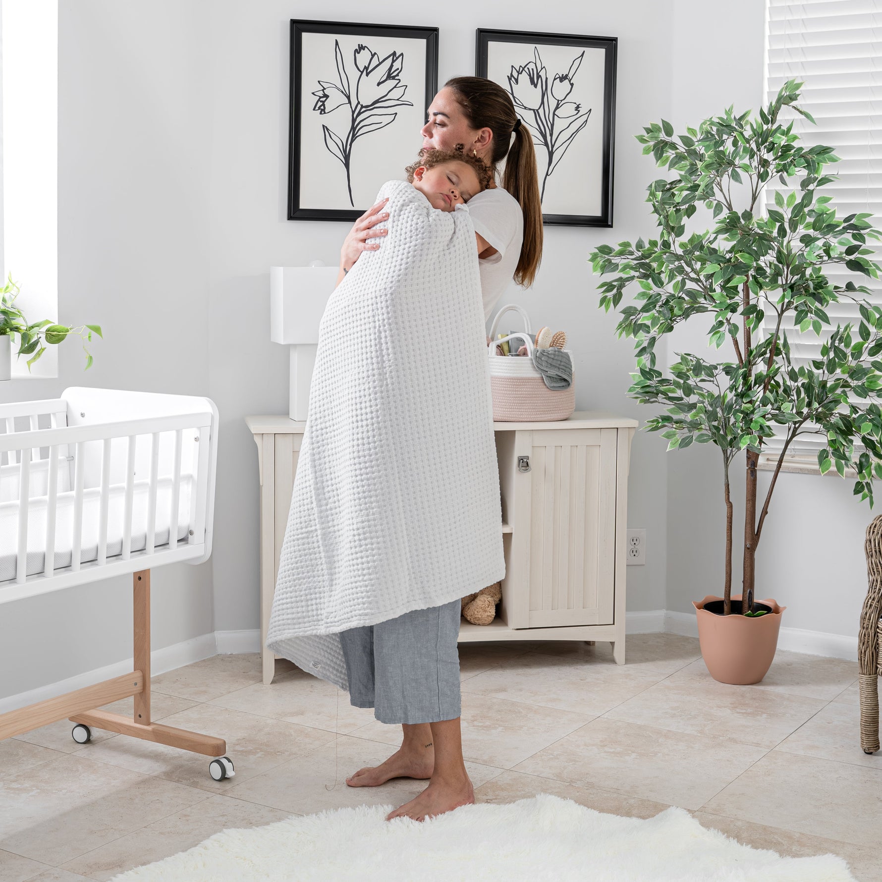 Comfy Cubs Baby Waffle Blanket White 100 Cotton Breathable Comfy Cubs Everetts Place: Online Boutique