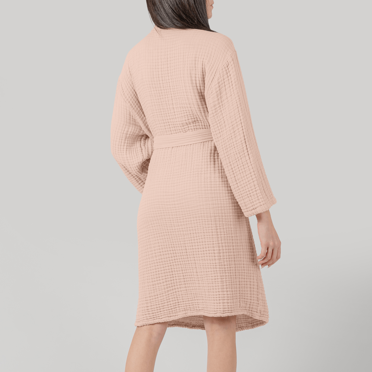 Comfy Cubs Comfy Cubs Blush Muslin Bathrobe Hooded With Layered Weave - Everetts Place Boutique - 