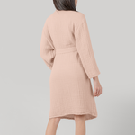 Comfy Cubs Blush Muslin Bathrobe Hooded With Layered Weave Comfy Cubs Everetts Place: Online Boutique